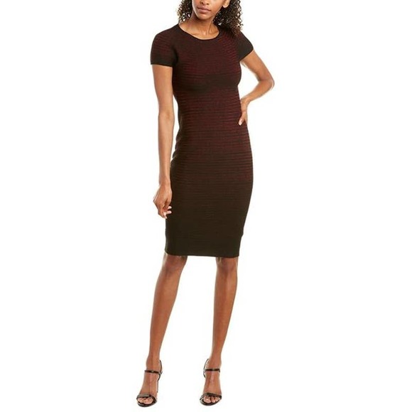 Escada Dresses & Skirts - Escada Glitter Striped Cocktail Sweater Dress